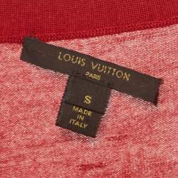 مملوكة مسبقًا Louis Vuitton Red Cashmere and Silk Knit Button Front Cardigan S