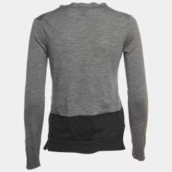 Louis Vuitton Grey Cashmere & Silk Knit Buttoned Cardigan S