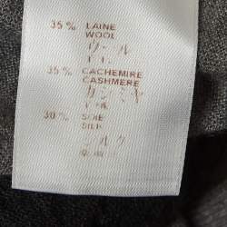 Louis Vuitton Grey Cashmere & Silk Knit Buttoned Cardigan S