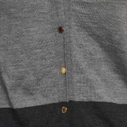 Louis Vuitton Grey Cashmere & Silk Knit Buttoned Cardigan S