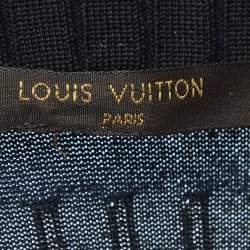 Louis Vuitton Black Logo Patterned Knit Turtle Neck Top XS