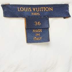 Louis Vuitton Off-White Damier Azur Print Silk Sleeveless Mini Dresses S