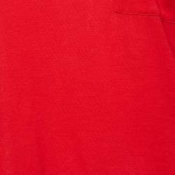 Pre Owned Louis Vuitton Red Cotton Monogram Brooch Detail T-Shirt M