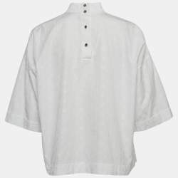 Louis Vuitton Paris White LV Monogram Jacquard Loose Fit Blouse M