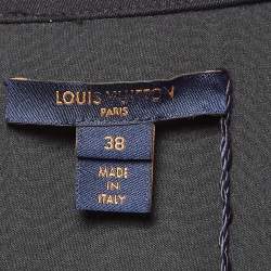 Pre Owned Louis Vuitton Black Wool Blend Lace-Up Neck Skater Dress M