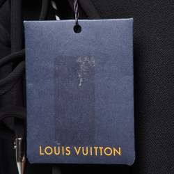 Pre Owned Louis Vuitton Black Wool Blend Lace-Up Neck Skater Dress M