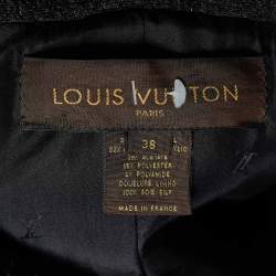 Louis Vuitton Black Lurex Wool Pea Coat M