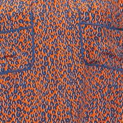 Louis Vuitton Orange Leopard Print Silk Elasticized Waist Mini Dress M