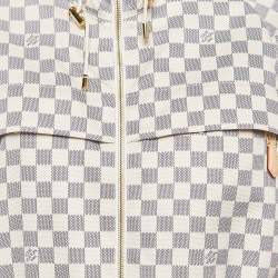 Pre Owned Louis Vuitton Cream Damier Azur Nylon Hooded Parka Jacket S