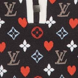 Louis Vuitton Black/Multicolor Logo Intarsia Knit Polo T-Shirt S