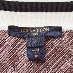 Louis Vuitton Black/Multicolor Logo Intarsia Knit Polo T-Shirt S