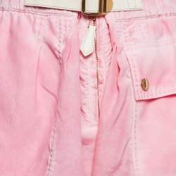 Louis Vuitton Pink Silk Belted Shorts M
