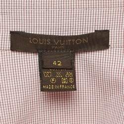 Louis Vuitton Pink Checked Poplin Pleated Shirt L
