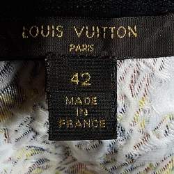 Pre Owned Louis Vuitton Brown Houndstooth Pattern Wool Sleeveless Dress L