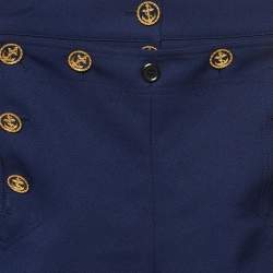 Louis Vuitton Navy Button Detailed Shorts S