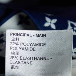 Pre Owned Louis Vuitton Navy Blue Jersey Flight Mode Sporty Crop Top M