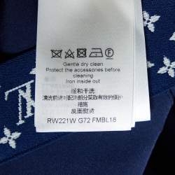 Pre Owned Louis Vuitton Navy Blue Jersey Flight Mode Sporty Crop Top M
