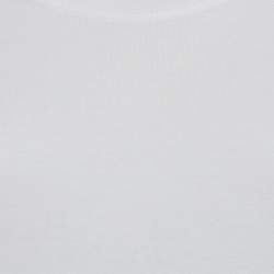 Pre Owned Louis Vuitton White Crepe Sleeve Trim Jersey T-Shirt L