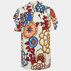 Louis Vuitton White Printed Crepe Top L