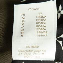 Louis Vuitton Green Leather Trim Double Breasted Jacket S