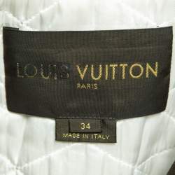 Louis Vuitton Green Leather Trim Double Breasted Jacket S