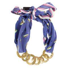 Louis Vuitton Martelé Gold-Tone Silk Necklace