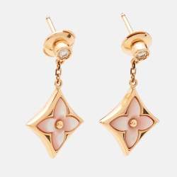 Louis Vuitton Color Blossom BB Pink Mother of Pearl Diamond 18k Rose Gold Earrings