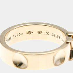 Louis Vuitton 18k Pink Gold Berg Empreinte Band Ring