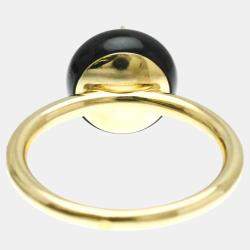 Louis Vuitton 18K Yellow Gold Diamond Onyx Color Blossom Ring Carat/0.07