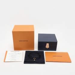 Louis Vuitton Empreinte Black Cord 18K Rose Gold Lace Bracelet