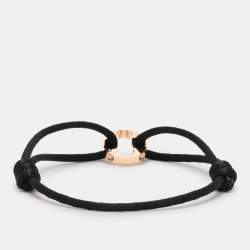 Louis Vuitton Empreinte Black Cord 18K Rose Gold Lace Bracelet