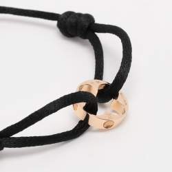 Louis Vuitton Empreinte Black Cord 18K Rose Gold Lace Bracelet