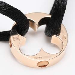 Louis Vuitton Empreinte Black Cord 18K Rose Gold Lace Bracelet
