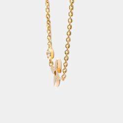 Louis Vuitton 18K Pink Gold Pendant Monogram Idylle Diamond Necklace 