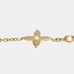 Louis Vuitton 18K Pink Gold Pendant Monogram Idylle Diamond Necklace 