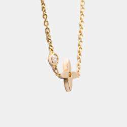 Louis Vuitton 18K Pink Gold Pendant Monogram Idylle Diamond Necklace 