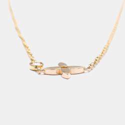 Louis Vuitton 18K Pink Gold Pendant Monogram Idylle Diamond Necklace 