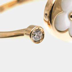 Louis Vuitton Sun Blossom 18K Rose Gold Diamond Mother of Pearl Band Ring EU 50