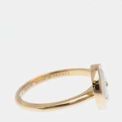 Louis Vuitton Sun Blossom 18K Rose Gold Diamond Mother of Pearl Band Ring EU 50