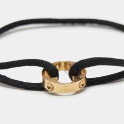 Louis Vuitton Empreinte Black Cord 18K Yellow Gold Bracelet