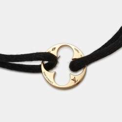 Louis Vuitton Empreinte Black Cord 18K Yellow Gold Bracelet