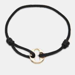 Louis Vuitton Empreinte Black Cord 18K Yellow Gold Bracelet