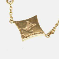 Pre Owned Louis Vuitton Star Blossom Pink Gold 18K Diamond Mother Of Pearl Charm Bracelet