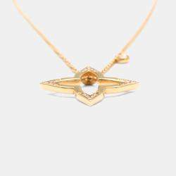 Pre Owned Louis Vuitton Ombre Blossom Diamonds 18K  Pink Gold Diamond Pendant Necklace 