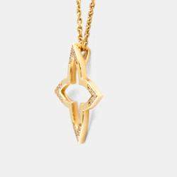 Pre Owned Louis Vuitton Ombre Blossom Diamonds 18K  Pink Gold Diamond Pendant Necklace 