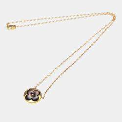 Pre Owned Louis Vuitton Sun Nacle Pink Gold 18K Mother Of Pearl Pendant Necklace 