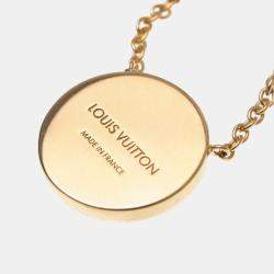 Pre Owned Louis Vuitton Sun Nacle Pink Gold 18K Mother Of Pearl Pendant Necklace 