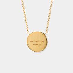 Pre Owned Louis Vuitton Sun Nacle Pink Gold 18K Mother Of Pearl Pendant Necklace 