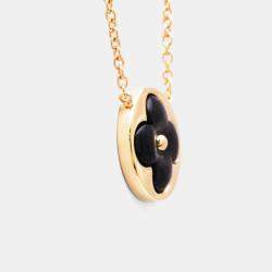 Pre Owned Louis Vuitton Sun Nacle Pink Gold 18K Mother Of Pearl Pendant Necklace 