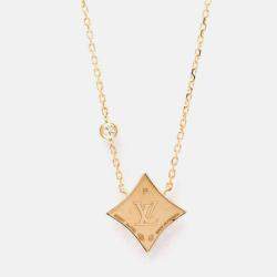 Pre Owned Louis Vuitton Pandantif Star Blossom Bb Pink Gold 18K Diamond Mother Of Pearl Pendant Necklace Pink Gold